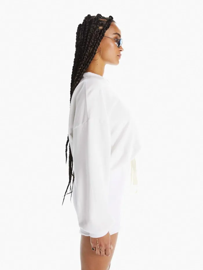 Women Sweatshirts Mother Denim The Loosen Up Crop White