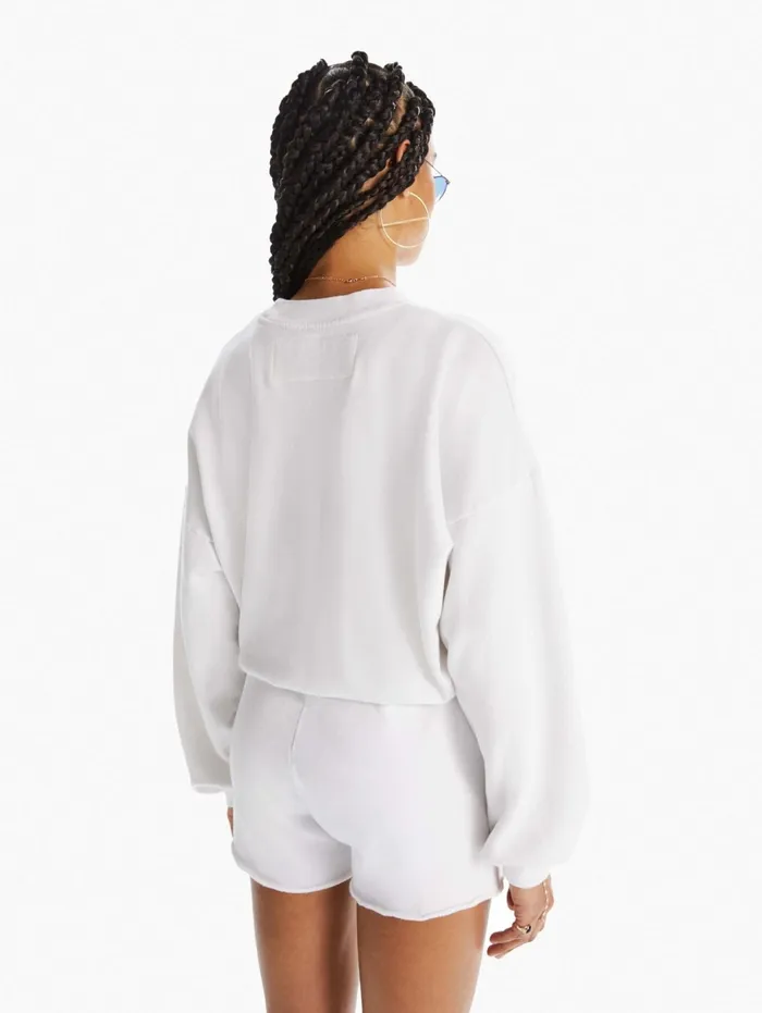 Women Sweatshirts Mother Denim The Loosen Up Crop White