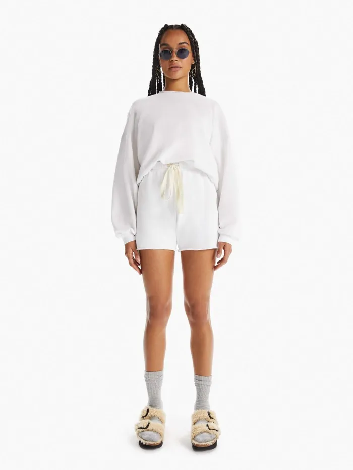 Women Sweatshirts Mother Denim The Loosen Up Crop White