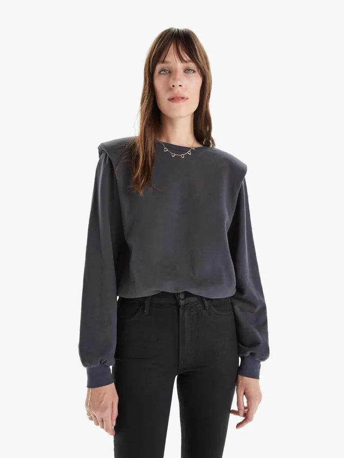 Women Sweatshirts Mother Denim The Push and Shove Black