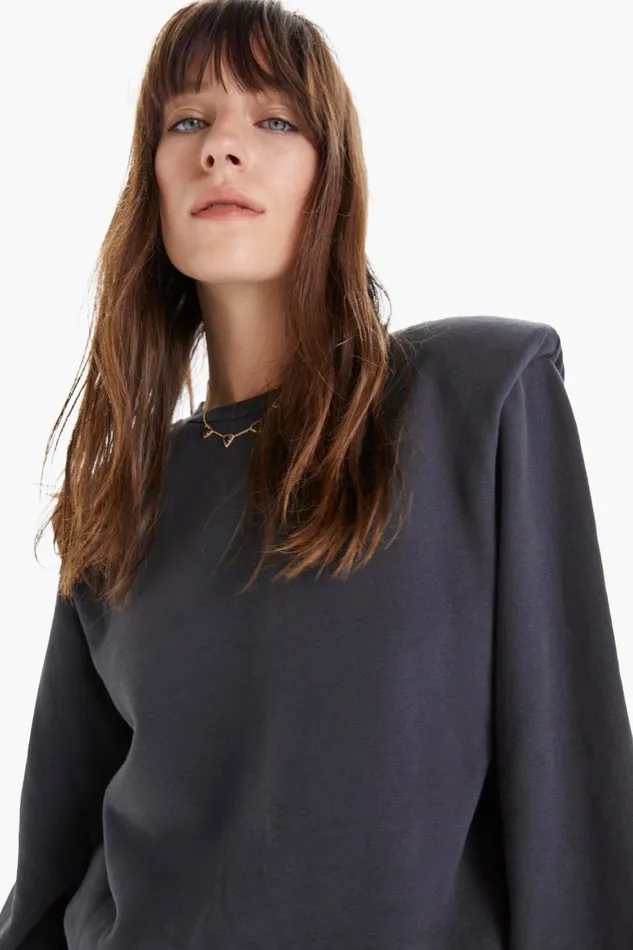 Women Sweatshirts Mother Denim The Push and Shove Black