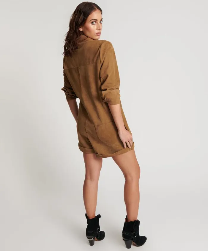 Women TAN SUEDE PROPHECY JUMPSUIT One Teaspoon Denim Jumpsuits Women TAN SUEDE PROPHECY JUMPSUIT One Teaspoon Denim Jumpsuits