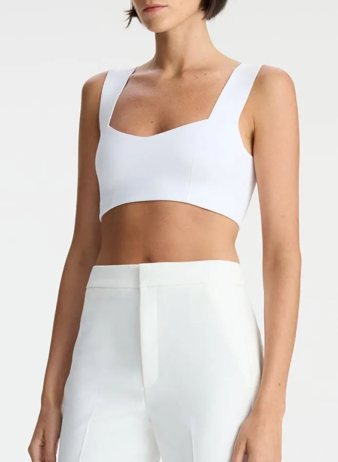 Women Tees and Tanks ALC Jordana Compact Knit Bra White