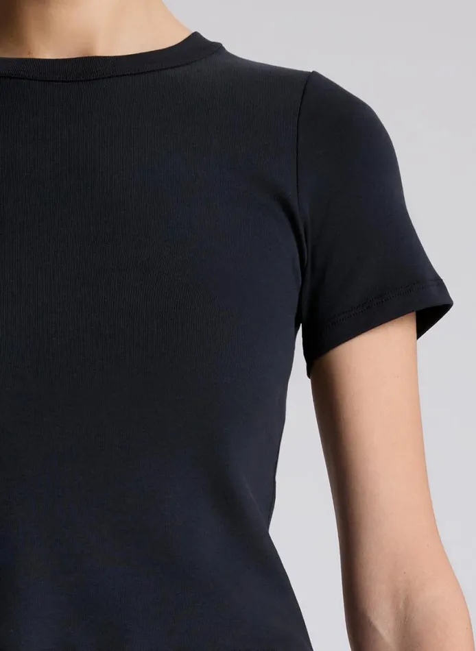 Women Tees and Tanks ALC Paloma Cotton Rib Baby Tee Black