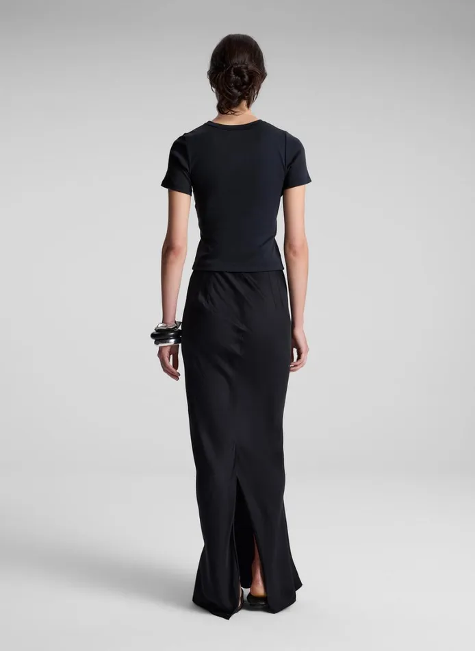 Women Tees and Tanks ALC Paloma Cotton Rib Baby Tee Black