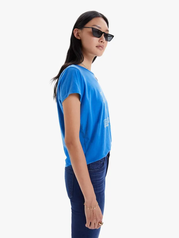 Women Tees Mother Denim The Boxy Goodie Goodie Blue