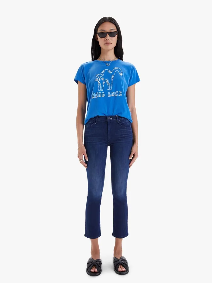 Women Tees Mother Denim The Boxy Goodie Goodie Blue