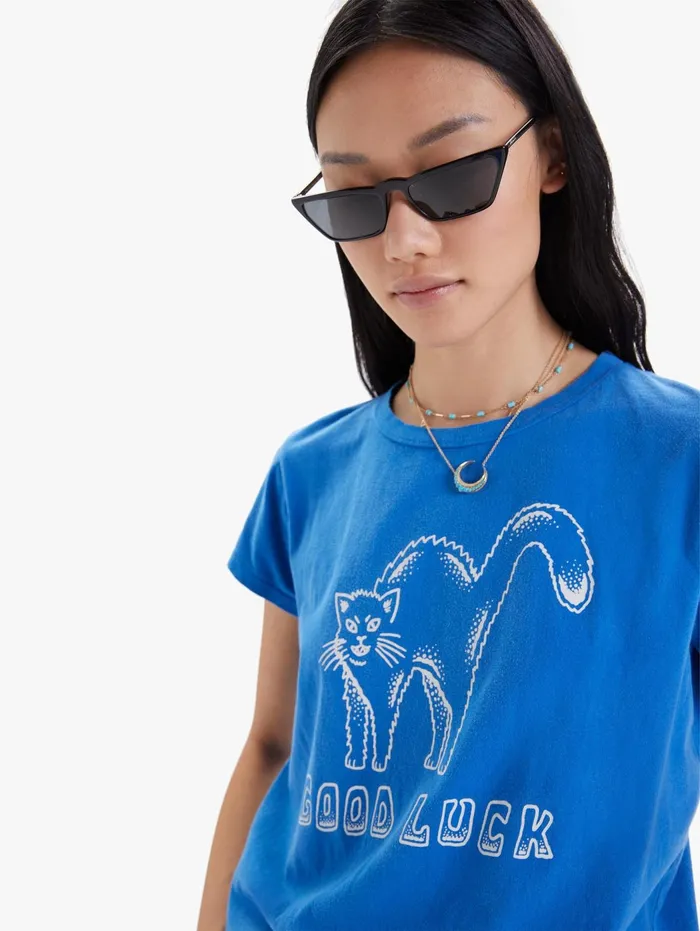 Women Tees Mother Denim The Boxy Goodie Goodie Blue