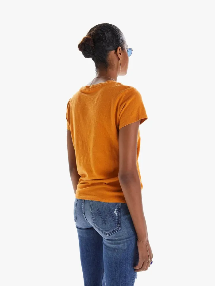 Women Tees Mother Denim The Boxy Goodie Goodie Medium Orange