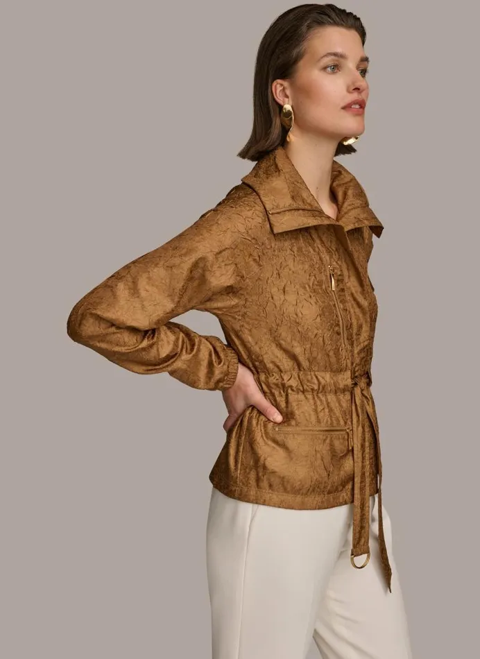 Women TEXTURE BELTED WRAP JACKET Bronze Donna Karan New York Jackets And Blazers Women TEXTURE BELTED WRAP JACKET Bronze Donna Karan New York Jackets And Blazers
