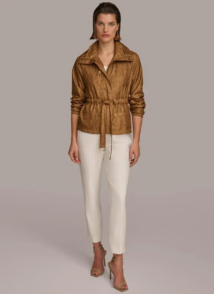 Women TEXTURE BELTED WRAP JACKET Bronze Donna Karan New York Jackets And Blazers Women TEXTURE BELTED WRAP JACKET Bronze Donna Karan New York Jackets And Blazers