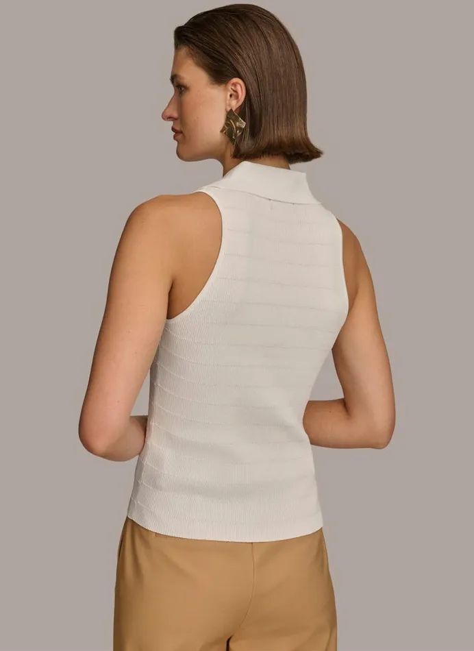 Women TEXTURE SWEATER WITH GOLD BUTTONS Cream Donna Karan New York Sweaters And Tops Women TEXTURE SWEATER WITH GOLD BUTTONS Cream Donna Karan New York Sweaters And Tops