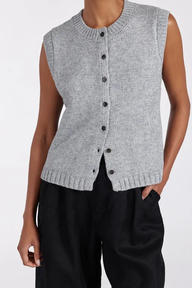 Women The Gift Shop DISSH FOSTER SILVER MARLE KNIT VEST