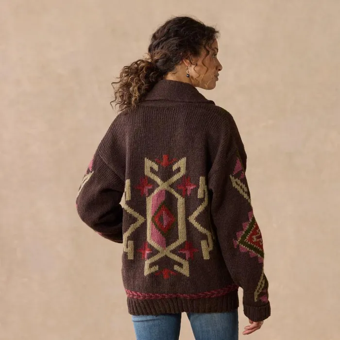 Women Thunderbird Heritage Cardigan Dark Brown Sundance Catalog Sweaters Women Thunderbird Heritage Cardigan Dark Brown Sundance Catalog Sweaters
