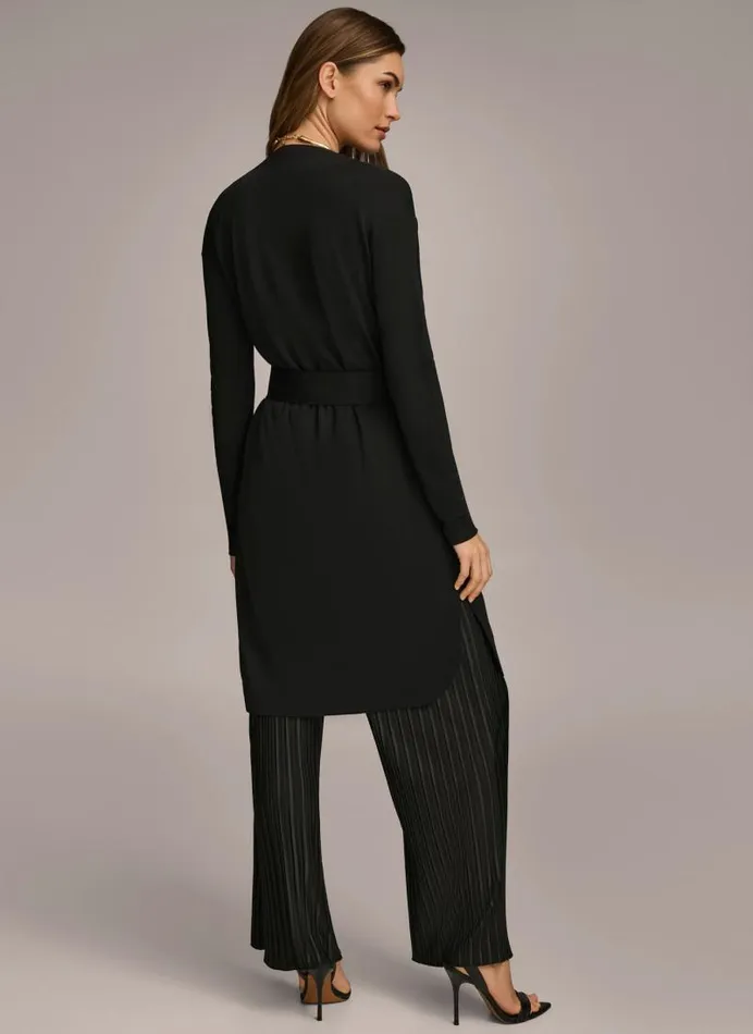 Women TIE WAIST CARDIGAN Black Donna Karan New York Sweaters And Tops Women TIE WAIST CARDIGAN Black Donna Karan New York Sweaters And Tops