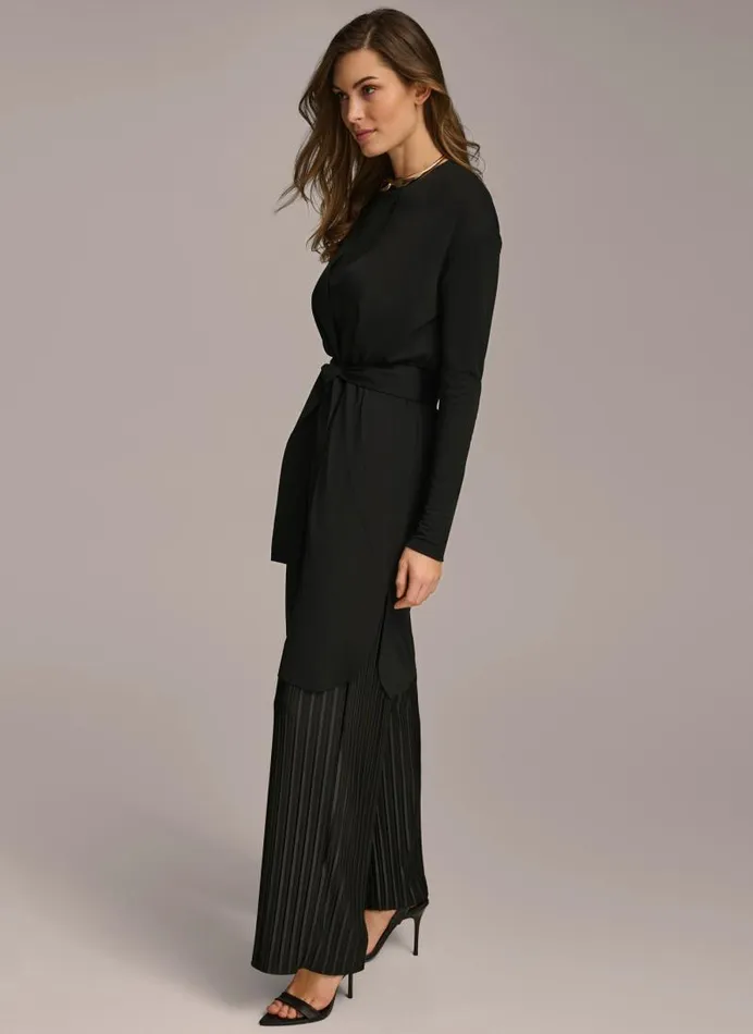Women TIE WAIST CARDIGAN Black Donna Karan New York Sweaters And Tops Women TIE WAIST CARDIGAN Black Donna Karan New York Sweaters And Tops