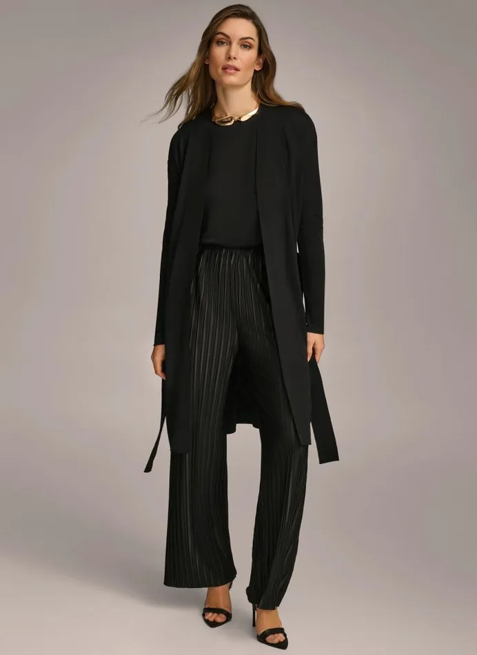 Women TIE WAIST CARDIGAN Black Donna Karan New York Sweaters And Tops Women TIE WAIST CARDIGAN Black Donna Karan New York Sweaters And Tops