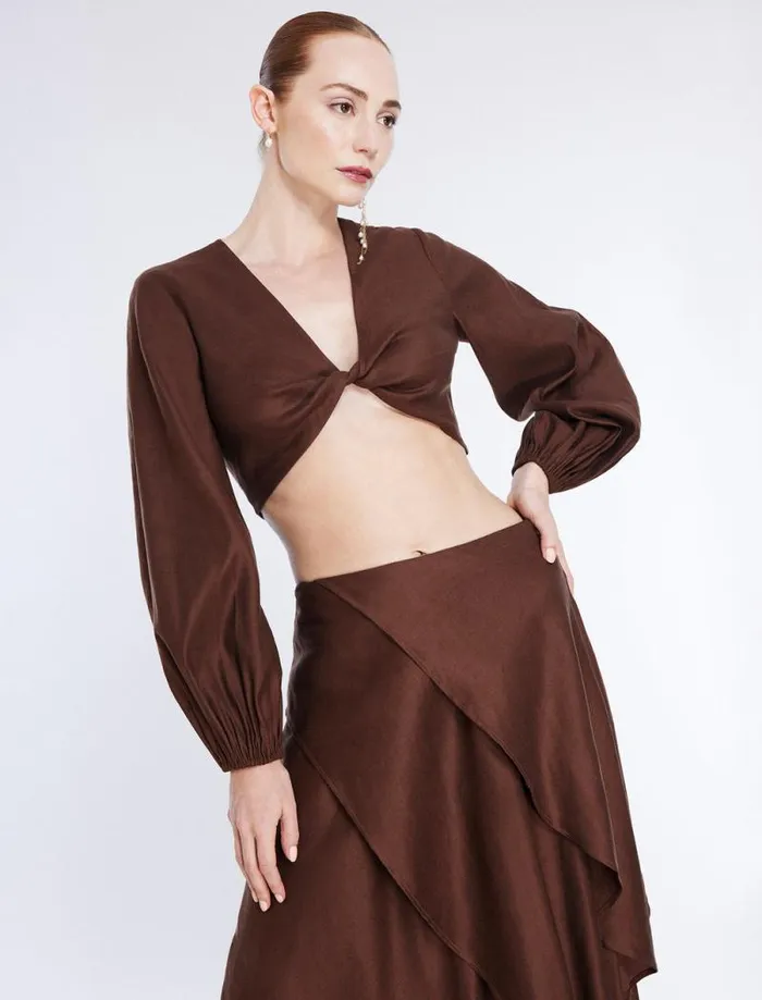Women Tiered Asymmetrical Skirt Chocolate BCBG Bottoms Women Tiered Asymmetrical Skirt Chocolate BCBG Bottoms