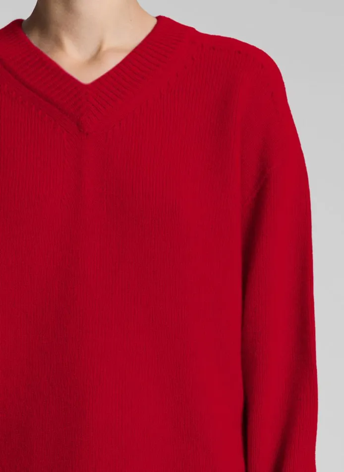 Women Tops ALC Calven Cashmere V Neck Sweater Really Red