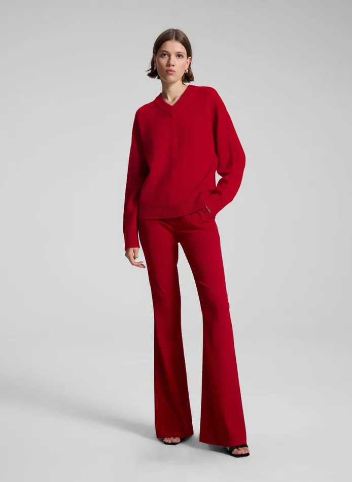 Women Tops ALC Calven Cashmere V Neck Sweater Really Red