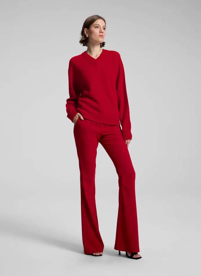 Women Tops ALC Calven Cashmere V Neck Sweater Really Red
