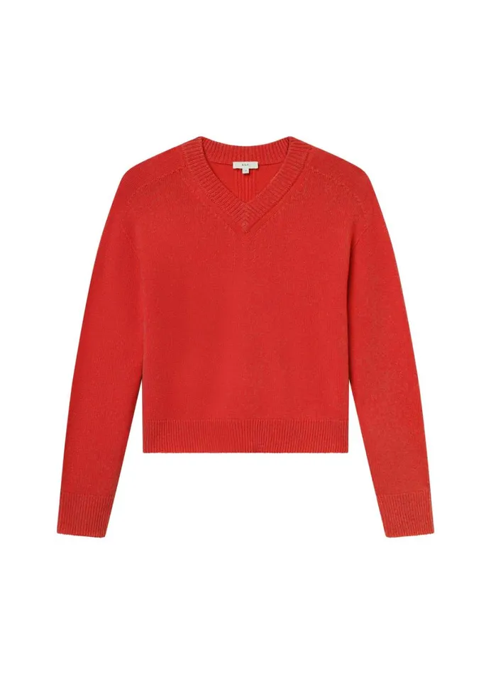 Women Tops ALC Calven Cashmere V Neck Sweater Really Red