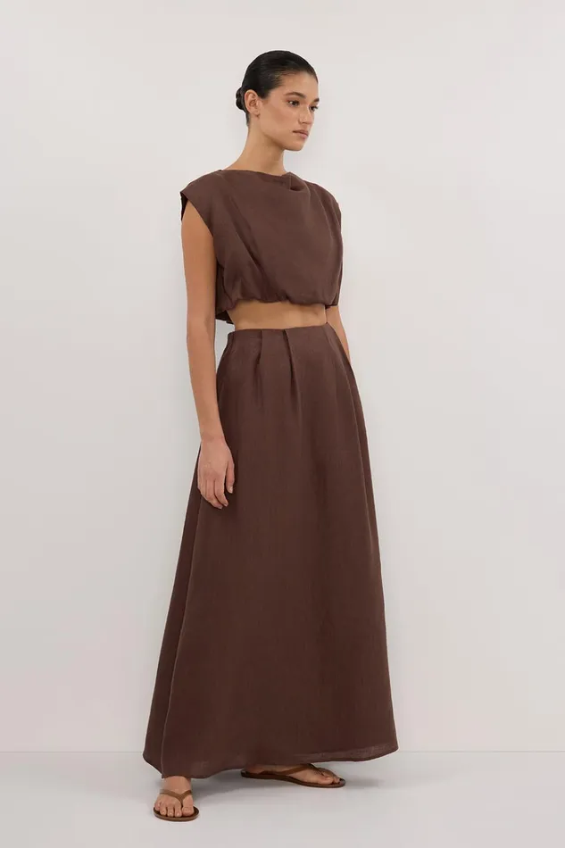 Women Tops DISSH AMY CHOC LINEN BUBBLE TOP