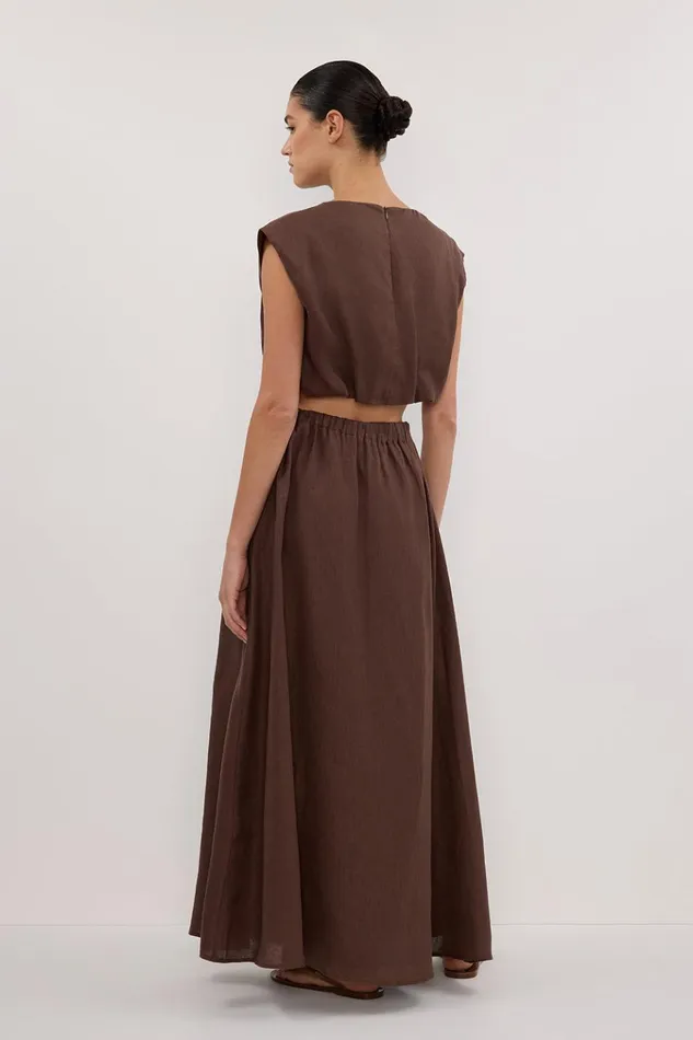 Women Tops DISSH AMY CHOC LINEN BUBBLE TOP