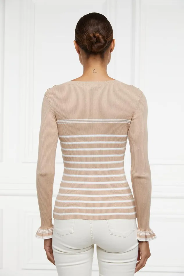 Women Tops Holland Cooper Bretton Boat Neck Knit Light Camel Women Tops Holland Cooper Bretton Boat Neck Knit Light Camel