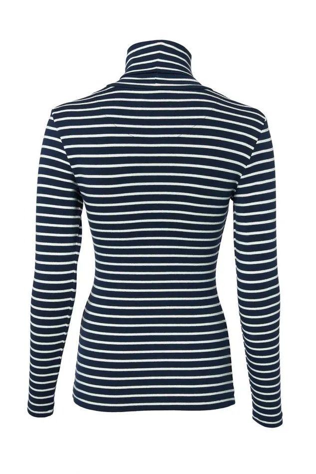 Women Tops Holland Cooper Padstow Roll Neck Ink Navy Natural Stripe Women Tops Holland Cooper Padstow Roll Neck Ink Navy Natural Stripe