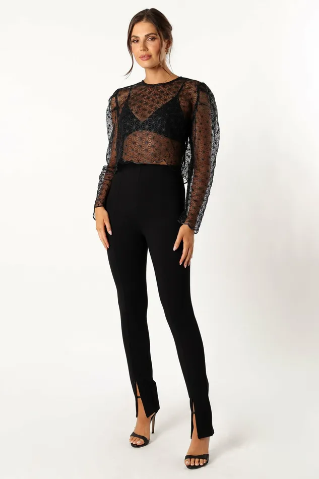 Women Tops Petal and Pup Gwen Embellished Top Black