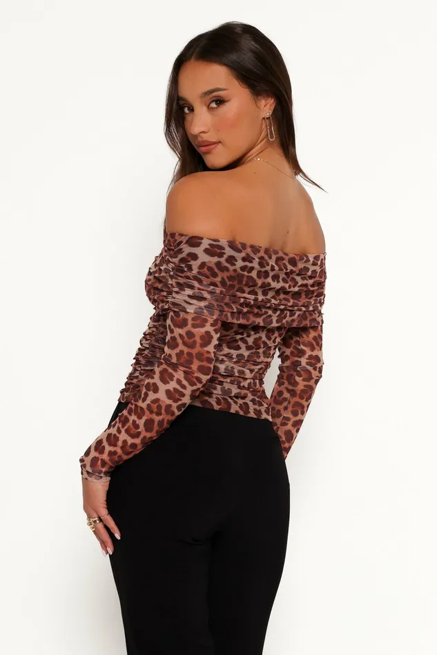 Women Tops Petal and Pup Koa Off Shoulder Top Leopard