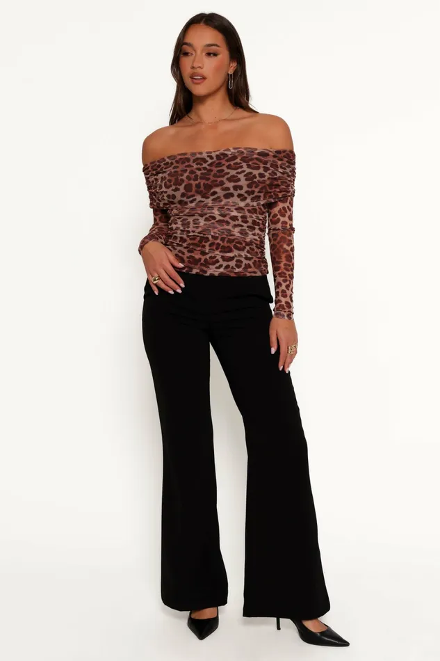 Women Tops Petal and Pup Koa Off Shoulder Top Leopard