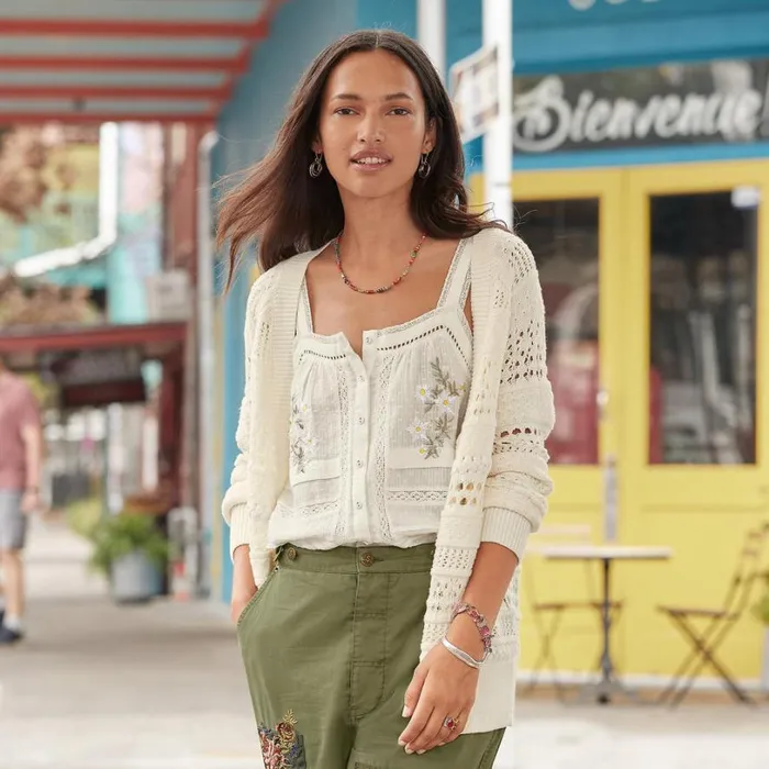 Women Travelers Cardigan Night Sky Sundance Catalog Sweaters