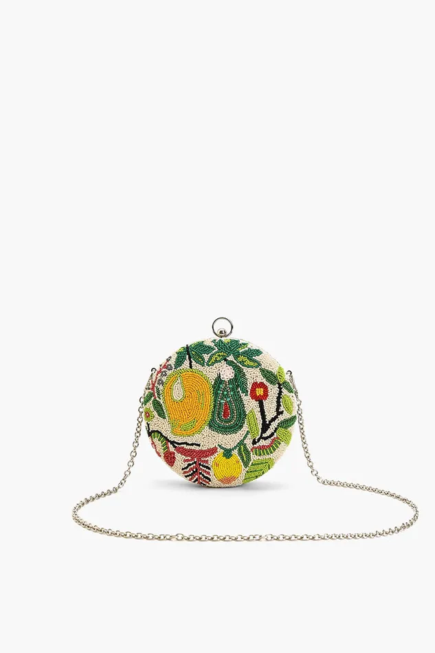 Women Tropical Mango Round Clutch Clutches America and Beyond