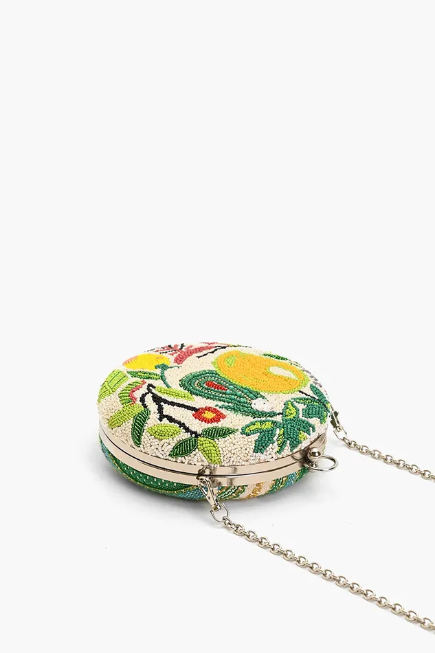 Women Tropical Mango Round Clutch Clutches America and Beyond