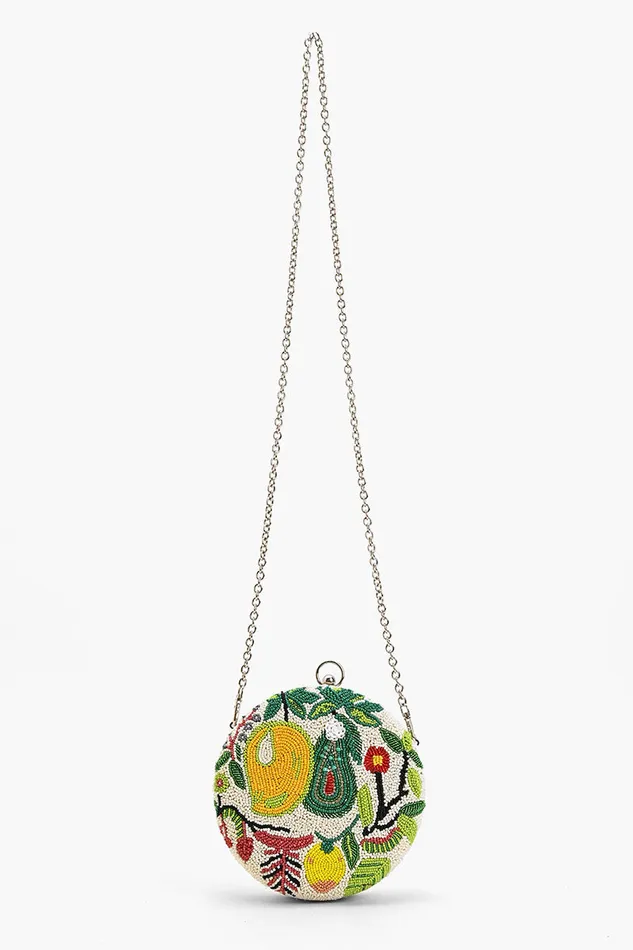 Women Tropical Mango Round Clutch Clutches America and Beyond