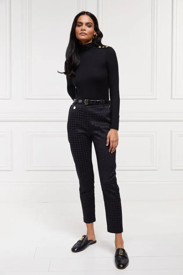 Women Trousers Holland Cooper Bexley Tailored Trouser Houndstooth Jacquard Women Trousers Holland Cooper Bexley Tailored Trouser Houndstooth Jacquard