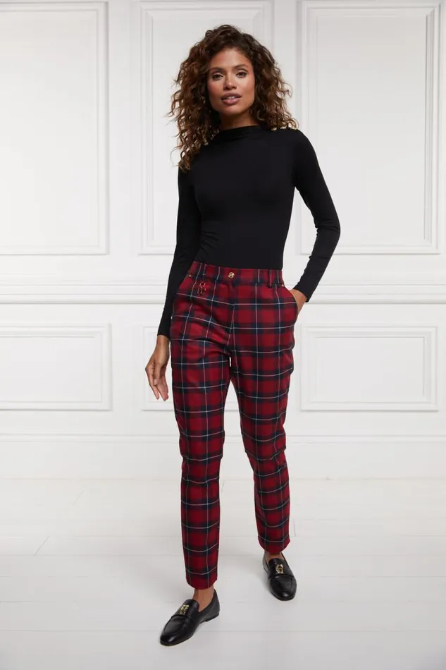 Women Trousers Holland Cooper Charlton Trousers Red Tartan Women Trousers Holland Cooper Charlton Trousers Red Tartan