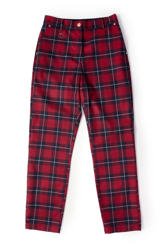 Women Trousers Holland Cooper Charlton Trousers Red Tartan Women Trousers Holland Cooper Charlton Trousers Red Tartan