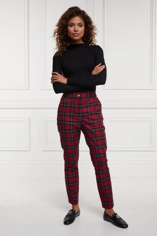 Women Trousers Holland Cooper Charlton Trousers Red Tartan Women Trousers Holland Cooper Charlton Trousers Red Tartan