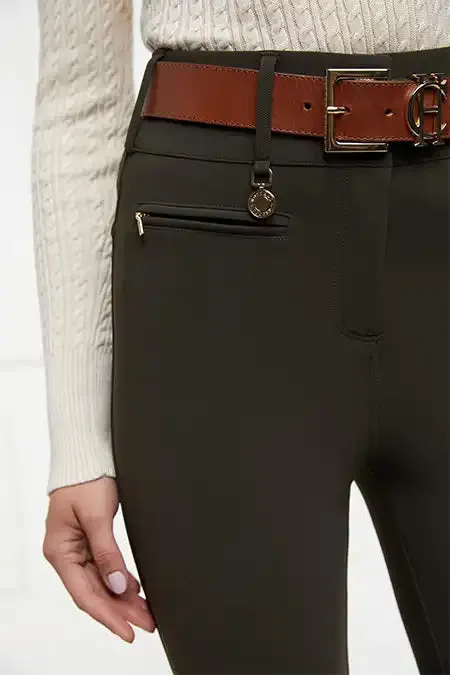 Women Trousers Holland Cooper Contour Trouser Dark Olive Women Trousers Holland Cooper Contour Trouser Dark Olive