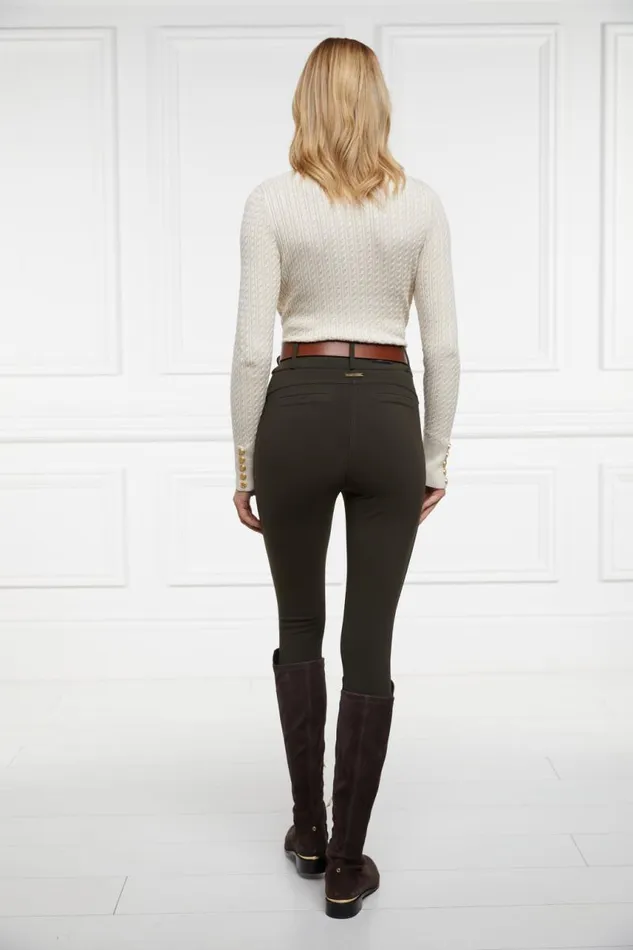 Women Trousers Holland Cooper Contour Trouser Dark Olive Women Trousers Holland Cooper Contour Trouser Dark Olive