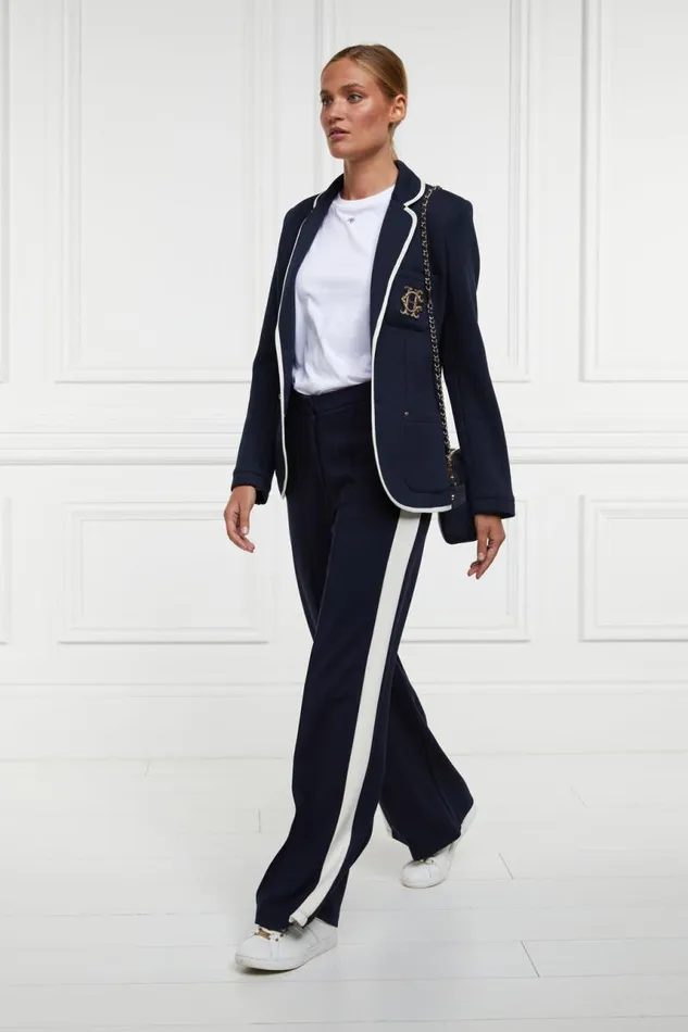 Women Trousers Holland Cooper Wide Leg Pant Ink Navy Women Trousers Holland Cooper Wide Leg Pant Ink Navy