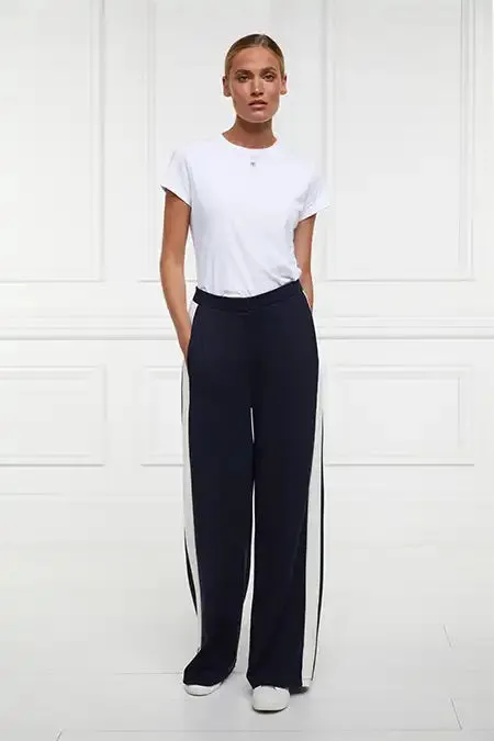 Women Trousers Holland Cooper Wide Leg Pant Ink Navy Women Trousers Holland Cooper Wide Leg Pant Ink Navy