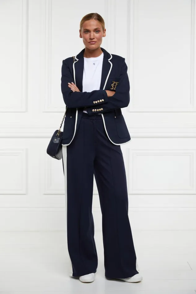 Women Trousers Holland Cooper Wide Leg Pant Ink Navy Women Trousers Holland Cooper Wide Leg Pant Ink Navy