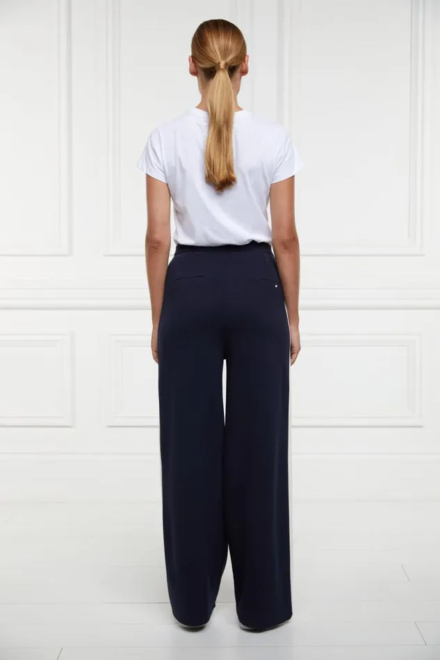 Women Trousers Holland Cooper Wide Leg Pant Ink Navy Women Trousers Holland Cooper Wide Leg Pant Ink Navy