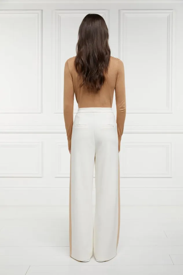 Women Trousers Holland Cooper Wide Leg Pant Natural Women Trousers Holland Cooper Wide Leg Pant Natural