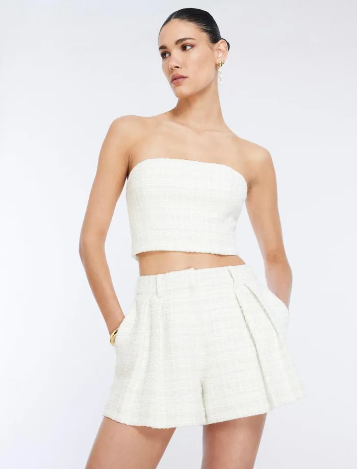 Women Tweed Short Gardenia BCBG Suiting Women Tweed Short Gardenia BCBG Suiting