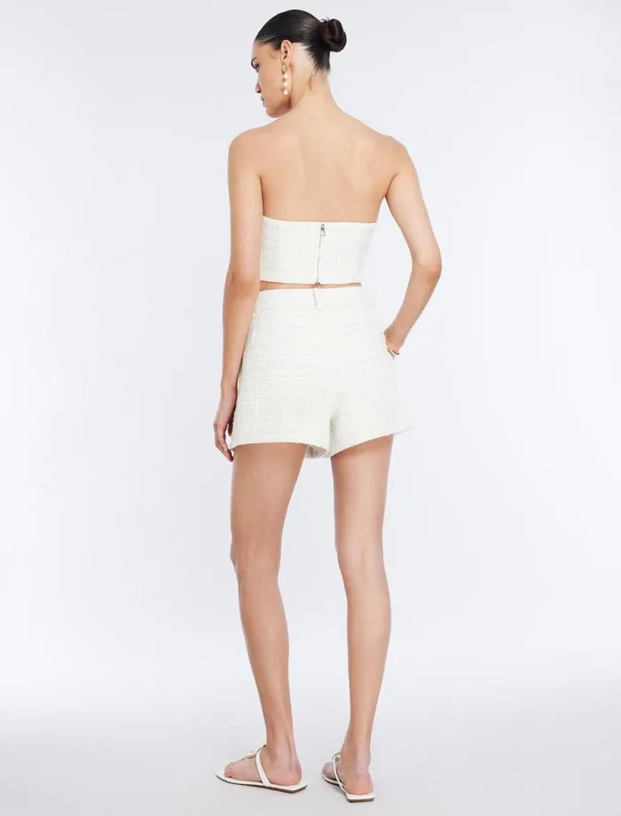 Women Tweed Short Gardenia BCBG Suiting Women Tweed Short Gardenia BCBG Suiting